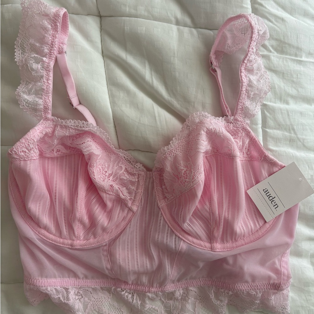 Auden Soft Pink Lace Underwire Bra